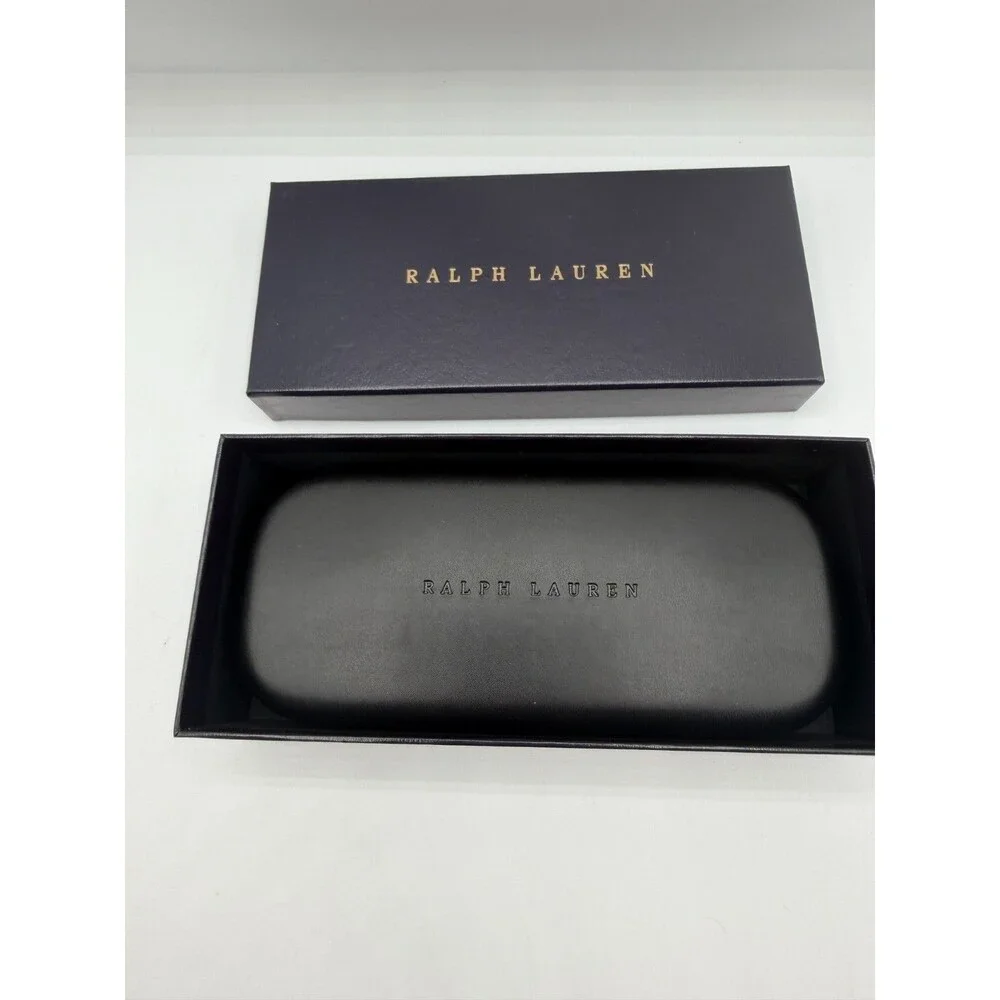 Ralph Lauren Eyeglasses Sunglasses Case Box w/ Cloth Authentic Black EUC Set